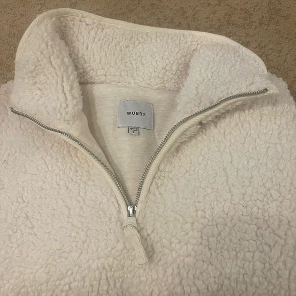 Wubby Sherpa White/Cream 3/4 Zip Pullover - Picture 6 of 8